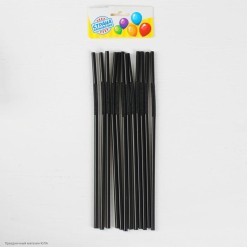 Трубочки для коктейля Чёрные 12шт (пластик)