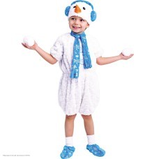 Костюм детский "Снеговичок" завитки, р.26, 104 см