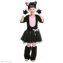 Костюм детский "Кошечка чёрно-розовая" (платье) 130-140 см