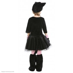 Костюм детский "Кошечка чёрно-розовая" (платье) 130-140 см