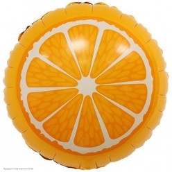 Шар фольга Круг "Апельсин" жёлтый 18"/45см