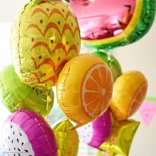 Шар фольга Круг "Апельсин" жёлтый 18"/45см