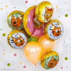 Шар фольга Круг "Три Кота. Коржик" жёлтый 18"/45см