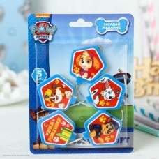 Свечи-ромбы для торта "Щенячий патруль" 5 шт, 7см Свечи-ромбы для торта "Щенячий патруль" 5 шт, 7см