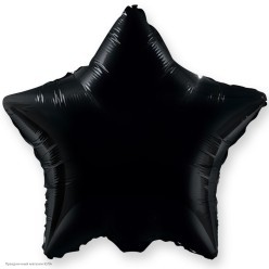 Шар фольга Звезда, Чёрный 18"/45см