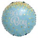 Шар фольга Круг "It`s a Boy" Конфетти, голубой 18"/45см 15491