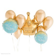 Шар фольга Круг "It`s a Boy" Конфетти, голубой 18"/45см