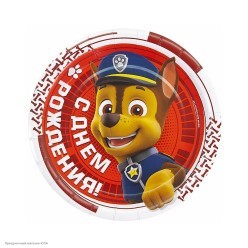 Тарелки "Щенячий патруль" красно-белый 18 см 6 шт, бумага