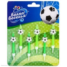 Свечи для торта "Футбол" 6см, 6 шт