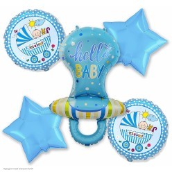 Набор фольгированных шаров "Рождение мальчика" Соска, 5шт