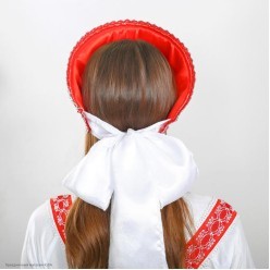 Кокошник на лентах "Фантазия" красные и синие цветы