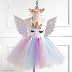 Костюм детский "Туту. Единорожка" пайетки (перл.) 130-140 см