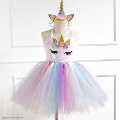 Костюм детский "Туту. Единорожка" пайетки (перл.) 130-140 см