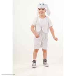 Костюм детский "Заяц Ваня" белый р.32, 128 см
