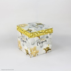 Коробка подарочная новогодняя 15*15*15см (картон)