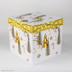 Коробка подарочная Новогодняя 22*22*22см