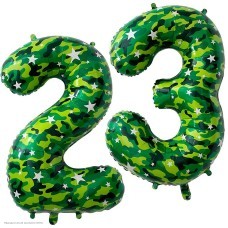 Шары фольга Цифры "23" Камуфляж 34"/86см