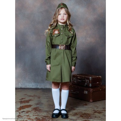 Костюм детский "Солдатка ВОВ" р.28, 110 см 2033-28-110