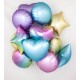 Шар фольга Звезда, Градиент Нежная радуга 18"/45см 301500GP
