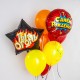 Шар фольга Круг "С Днём Рождения!" Яркий взрыв 18"/45см 13251