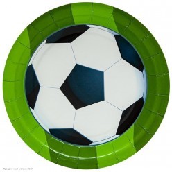 Тарелки "Футбольный мяч" 18 см 6 шт, бумага