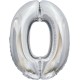 Шар фольга Цифра "0" серебро 34"/86см 21540