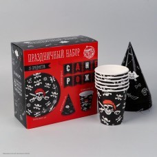 Набор посуды "Пиратский" чёрный на 6 человек