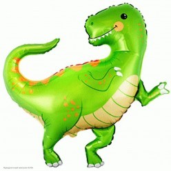 Шар фольга Динозавр зелёный 90 см