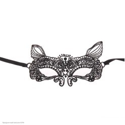 Полумаска кружевная "Кошка" (чёрная)