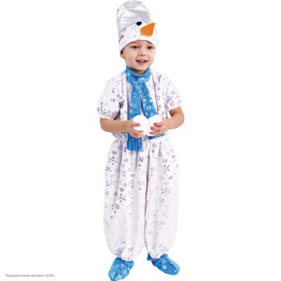 Костюм детский "Снеговик" плюш р.30, 116 см 916-30-116