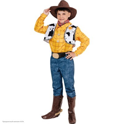 Костюм детский "Ковбой Вуди" р.32, 122 см 9008-32-122