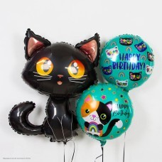 Шар фольга Чёрный Кот 90*60 см