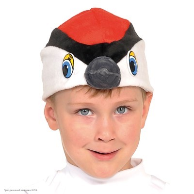 Шапочка "Дятел" (плюш) детская р.52-54 4137