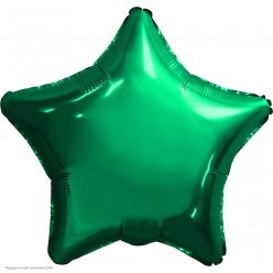 Шар фольга Звезда, Зелёный 19''/48 см
