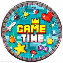 Тарелки "Game Time" Пиксели 18см 6шт, бумага