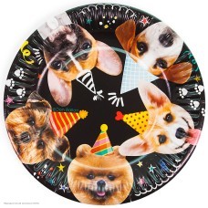 Тарелки "Собачки" 18 см 6 шт, бумага