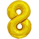 Шар фольга Цифра "8" золотая 34"/86см 29688