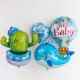 Шар фольга Круг "Hello Baby" Корона, голубой 18"/45см 401612