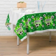 Скатерть "Футбол. С Днём Рождения!" 182*137см (клеёнка)