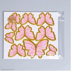 Набор для украшения торта "Бабочки" розовый, 10 шт