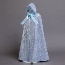 Накидка Принцессы с капюшоном (пайетки) Серебро 85 см Накидка Принцессы с капюшоном (пайетки) Серебро 85 см