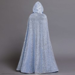 Накидка Принцессы с капюшоном (пайетки) Серебро 85 см Накидка Принцессы с капюшоном (пайетки) Серебро 85 см