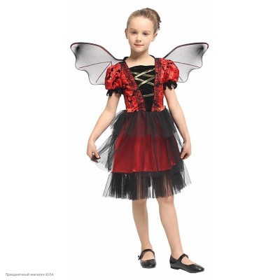 Костюм детский "Летучая мышка Вамп" красный 110-120 см РС5635-M