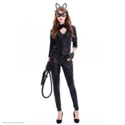 Костюм взрослый "Женщина-Кошка" (комбез) р.42-44