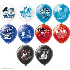 Набор шаров "Пиратский С ДР!" 2ст/рис цвет, 12"/30см 8шт