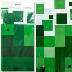 Скатерть "Пиксели" бело-зелёная 120*180 см, полиэтилен