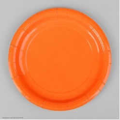 Тарелки оранжевые 18см 10 шт, бумага