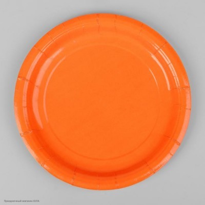 Тарелки оранжевые 18см 10 шт, бумага 4856790