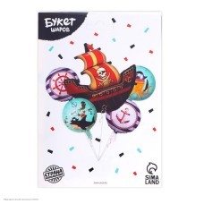 Набор фольгированных шаров "Пиратский корабль" 5 шт