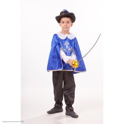 Костюм детский "Мушкетёр" синий р.34, 134 см 2031-34-134